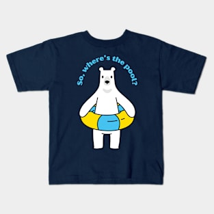 Cute white bear with swimming ring Kids T-Shirt